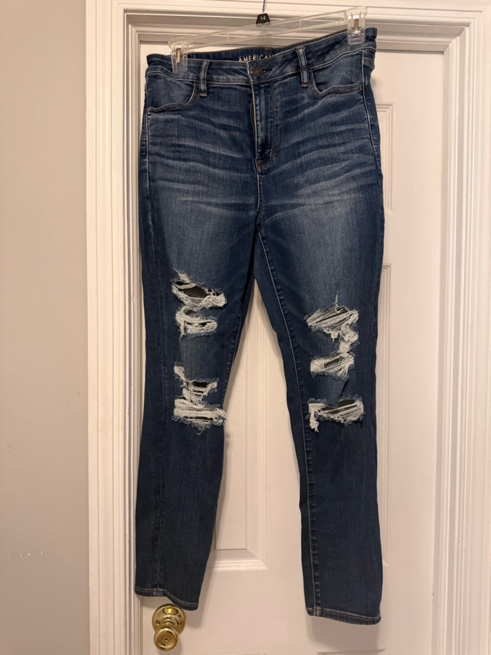 American Eagle Outfitters Ripped Dark Blue Skinny Jeans